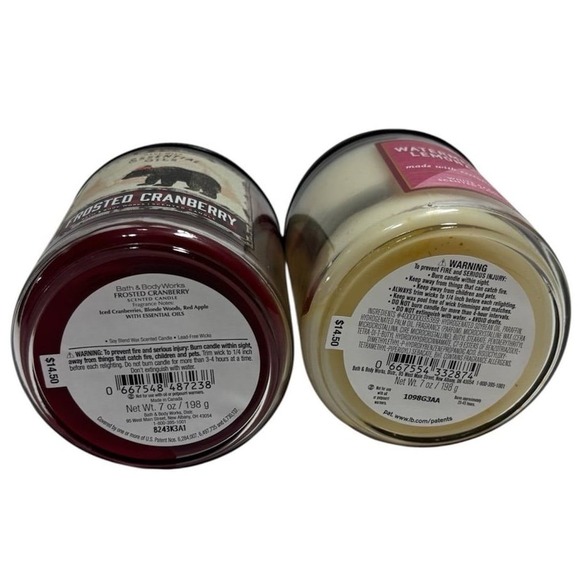 2 Bath & Body Works Frosted Cranberry & Watermelon Lemonade Single Wick Candles - Picture 3 of 4